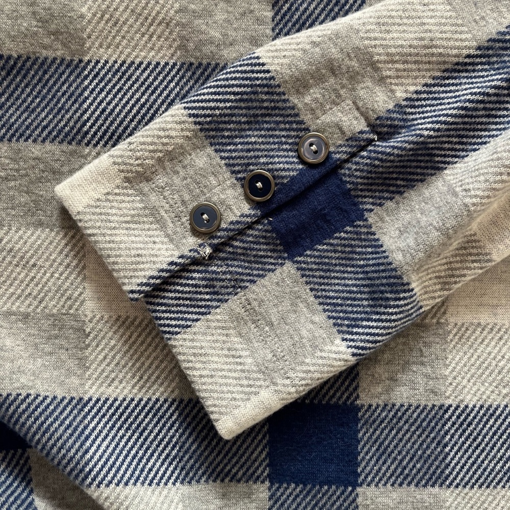 NWT Blue and Grey Plaid Top, Sz M - Picture 3 of 6